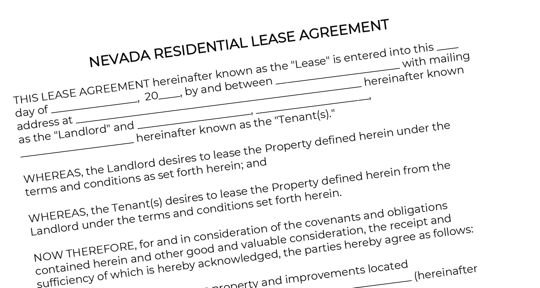 Standard Nevada Lease Agreement Standard Nevada Lease Agreement